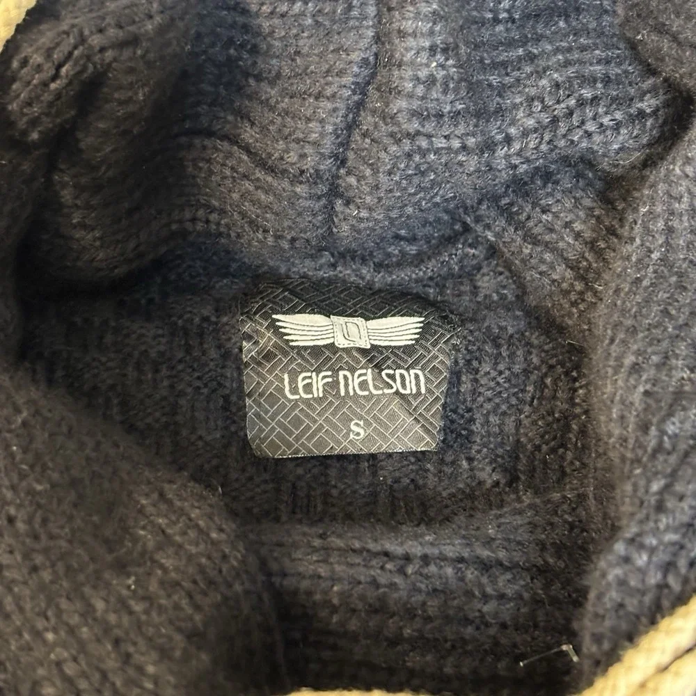 Men's‎ Leif Nelson Chunky Knitted Turtleneck Sweater Black Size Small Casual